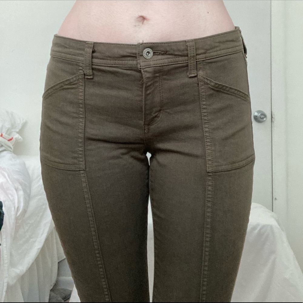 Army Green Cargo Skinny Jeans